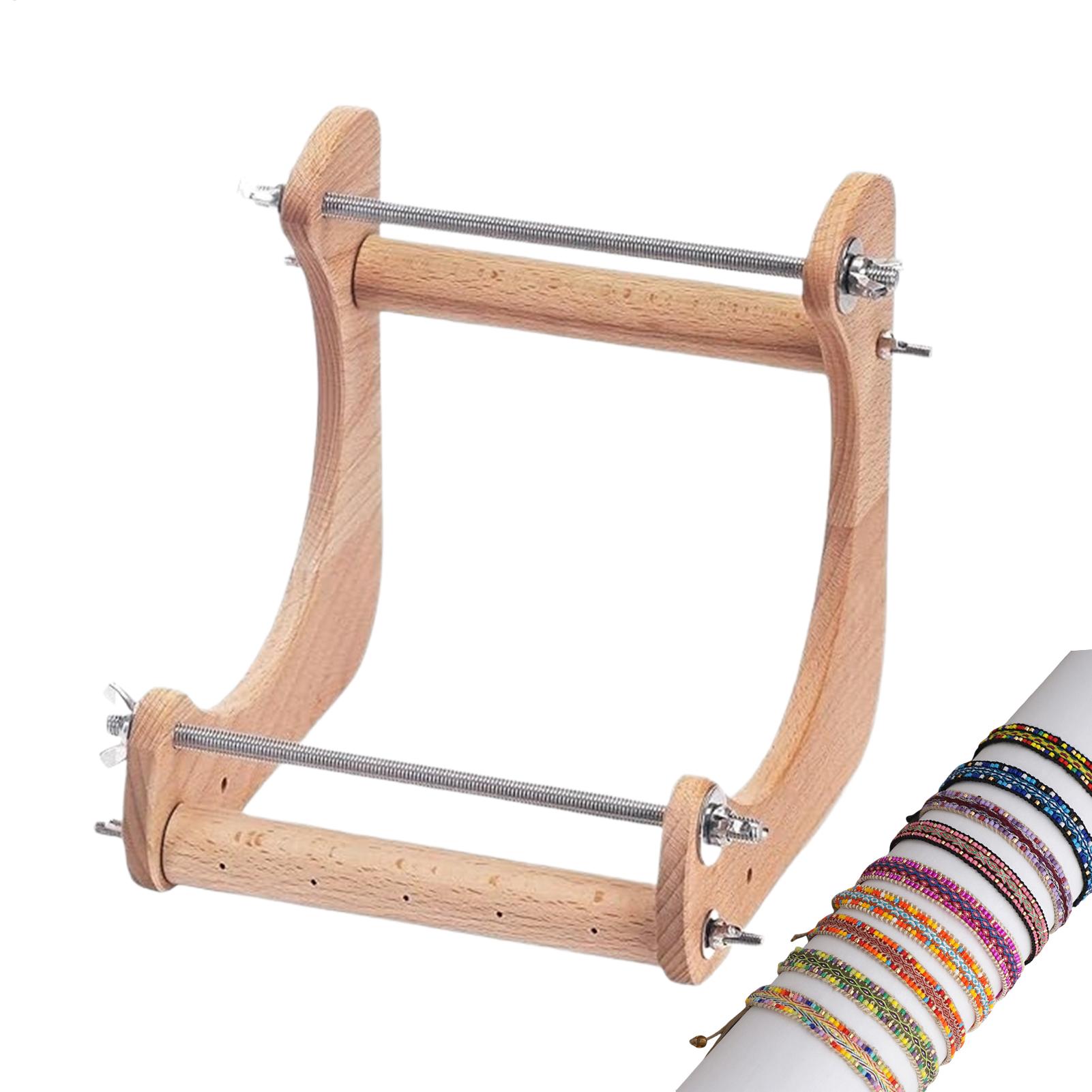 Jewelry Making Machines - Holz-Perlenwebmaschine, verstellbarer, vertikaler Perlenrahmen, Armband-Webmaschine, handgefertigtes