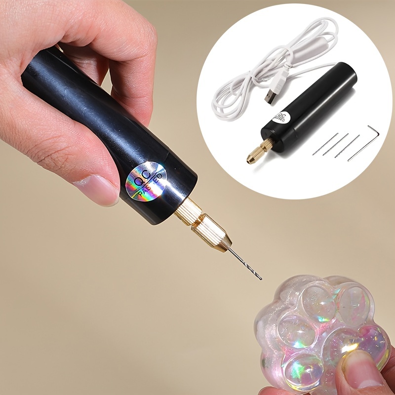 Jewelry Making Drill - Mini-Bohrschrauber-Set, wiederaufladbar, USB-Drehwerkzeug zum Gravieren, Schnitzen,